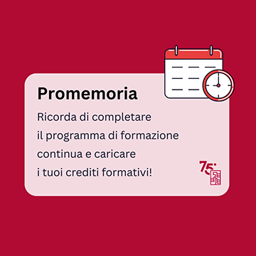 Promemoria per i soci ordinari AITI   Se hai già 10 crediti per la formazione 2025, entra subito nel tuo profilo per caricarli!